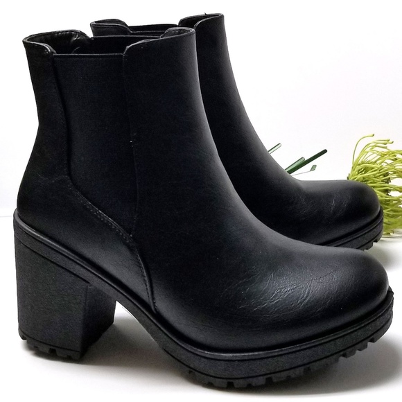 New Black Chelsea Elastic Ankle Boots Booties - Picture 2 of 5